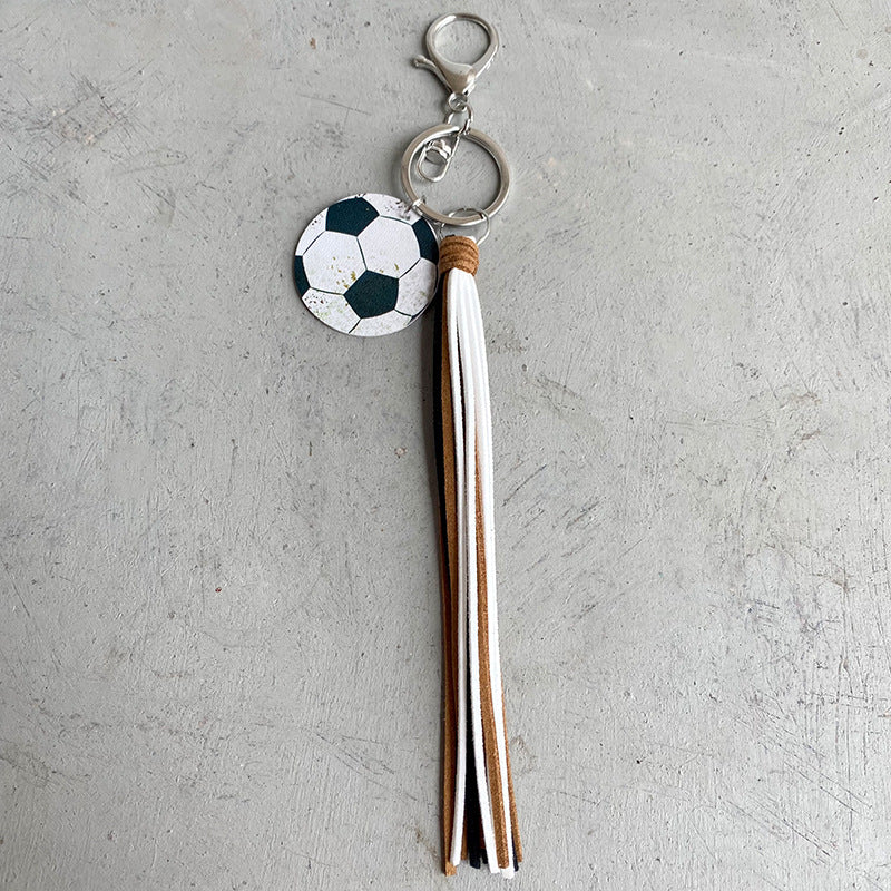 Wholesale PU Retro Old Tassel Remote Keychain